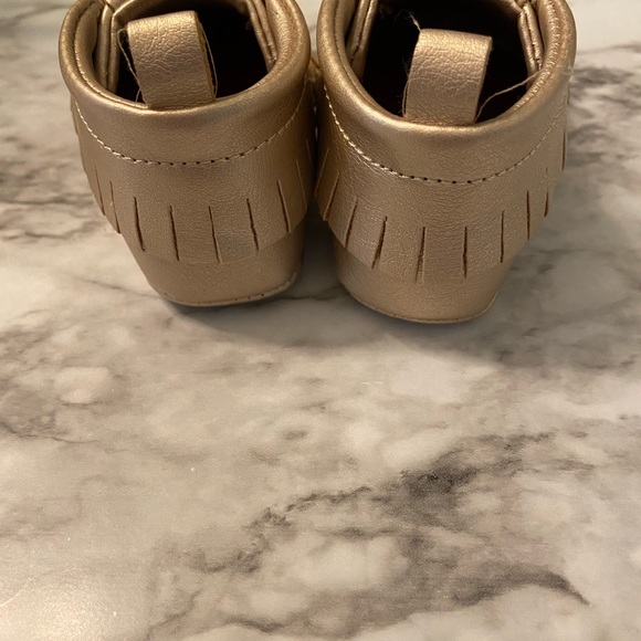 3 for $10! 0-3 month baby gold moccasins - Picture 3 of 5